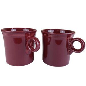 Set of 2 Fiesta Fiestaware Cinnabar HLC Homer Laughlin Ring Mugs EUC